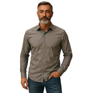 Eight X Premium Long Sleeve Button Up Blue Dots Shirt MENS XL Classic Fit